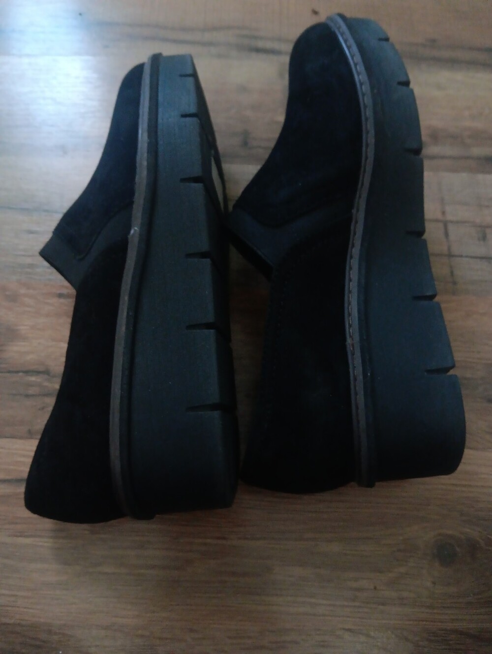 Clarks Black Suede Slip-On Flats - Picture 5 of 5